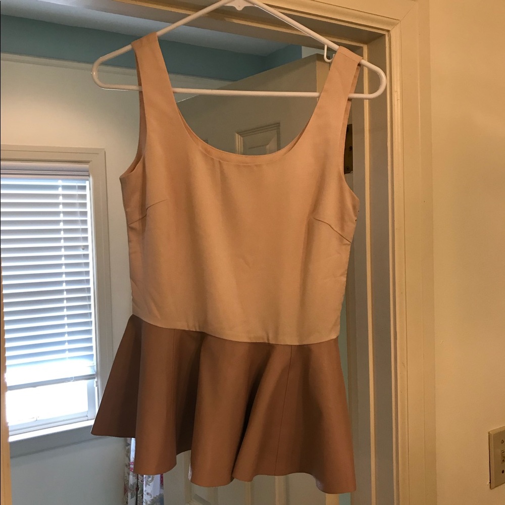 Blaque Label silk top with peplum leather small